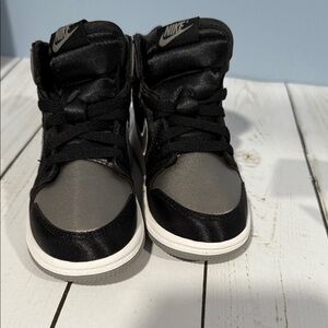 Nike Kids Black and Gray High-Top Sneakers